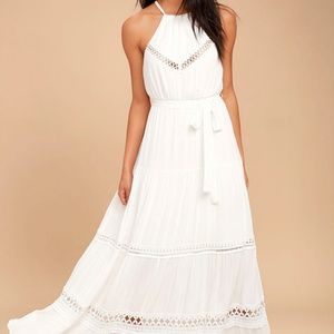 White Crochet Lace Maxi